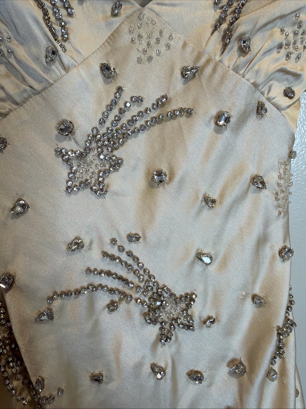 For Love & Lemons Elea Beaded Shooting Stars Ruffles Dreamy Maxi Dress XXS - Picture 8 of 11